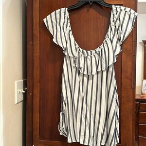 Chambray blue and white off the shoulders top